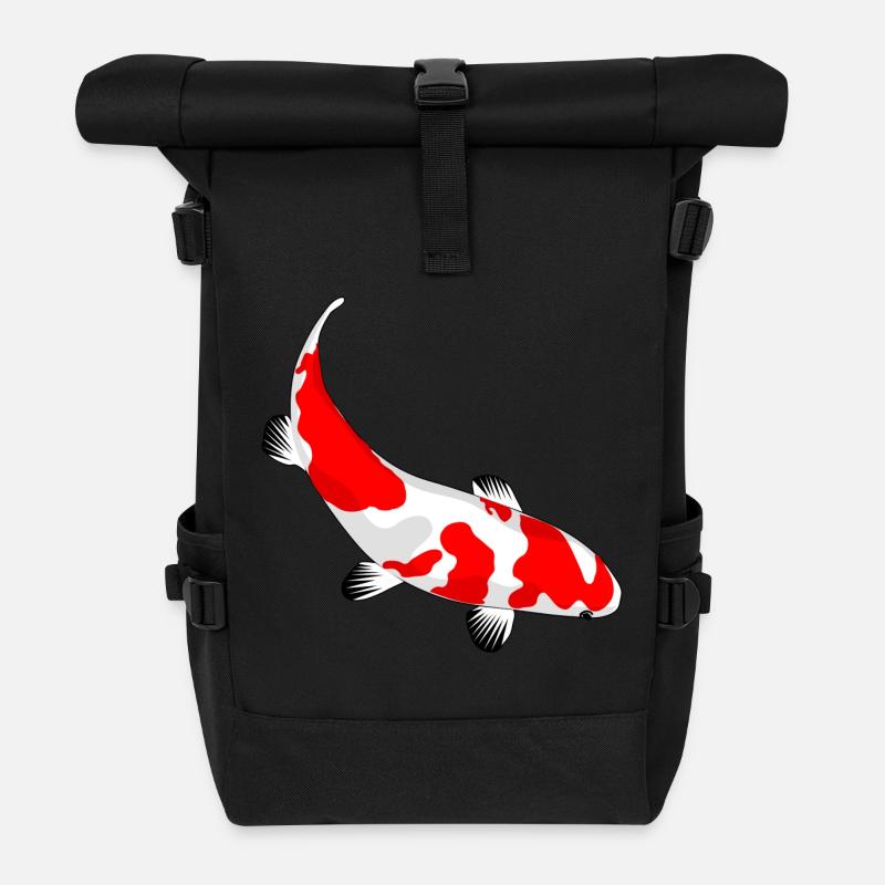 Koi - Roll Top Backpack - black