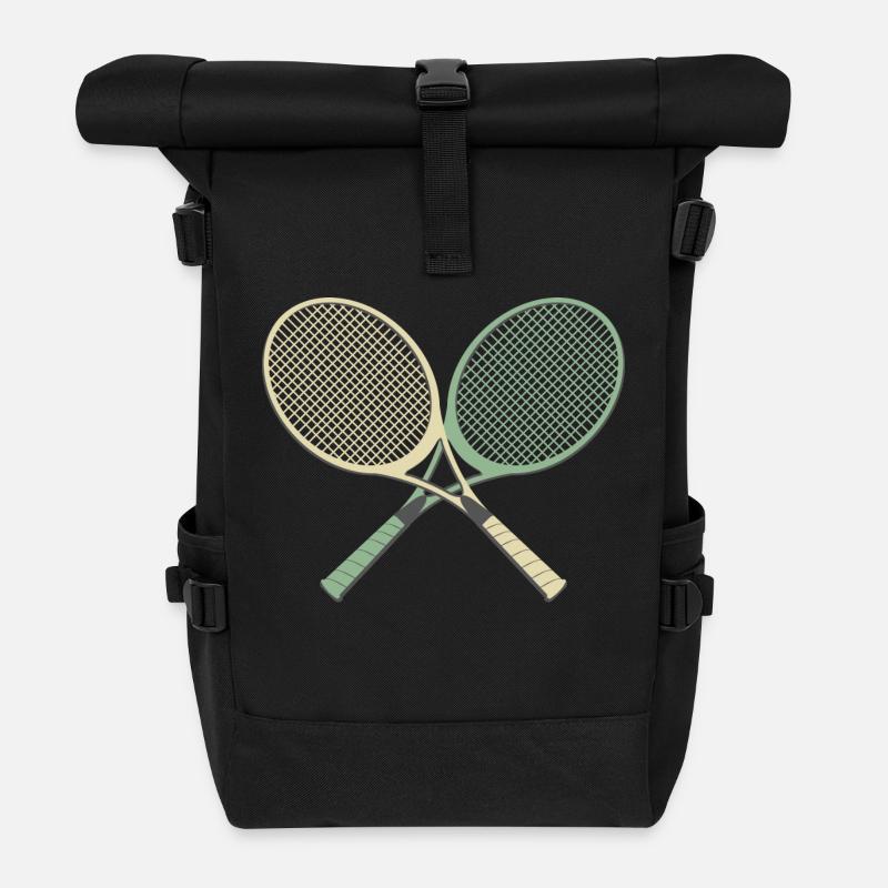 tennisschläger sport geschenkideen ideen - Rolltop Rucksack - Schwarz