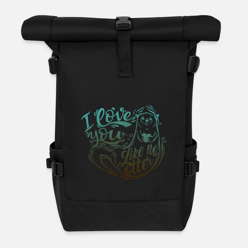 OTTER o t'aime comme pas de loutre - Sac à dos roll top - noir