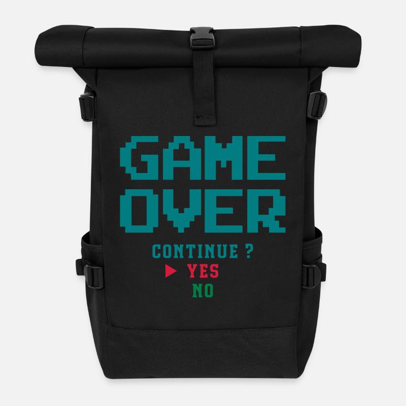 Game over - Roll Top Backpack - black