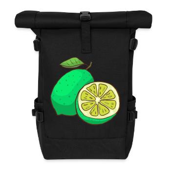 Limetten Limonen - Rolltop Rucksack - Schwarz - Vorne