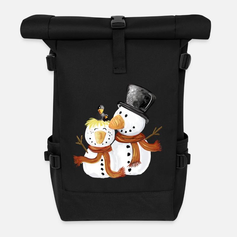 Doux bonhommes de neige i Noël cadeau d’hiver - Sac à dos roll top - noir