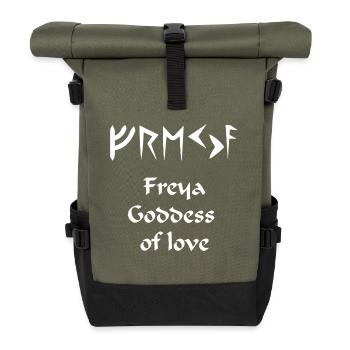 Freya goddess of love - Roll Top Backpack - olive/black - Front