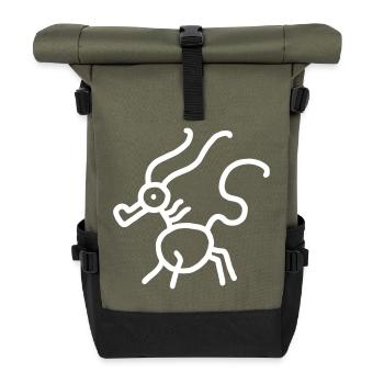 Drache Minimal - Rolltop Rucksack - Olive/Schwarz - Vorne