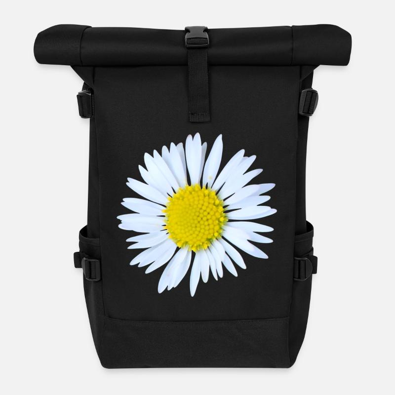 Gänseblümchen - Rolltop Rucksack - Schwarz