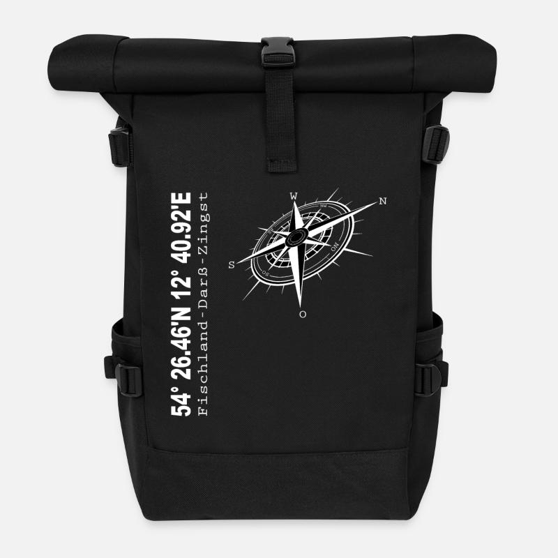 Fischland - Darß - Zingst - Rolltop Rucksack - Schwarz