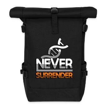 NEVER SURRENDER (Orange) + DNA - Gaming - Rolltop Rucksack - Schwarz - Vorne