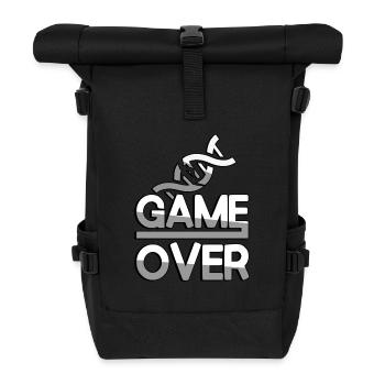 GAME OVER (Weiß) + DNA - Gaming - Rolltop Rucksack - Schwarz - Vorne
