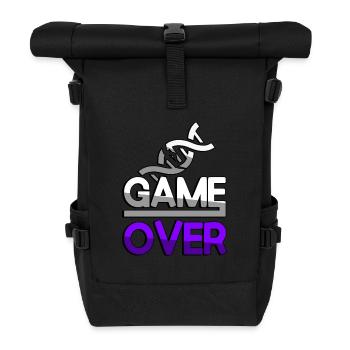 GAME OVER (Lila) + DNA - Gaming - Rolltop Rucksack - Schwarz - Vorne