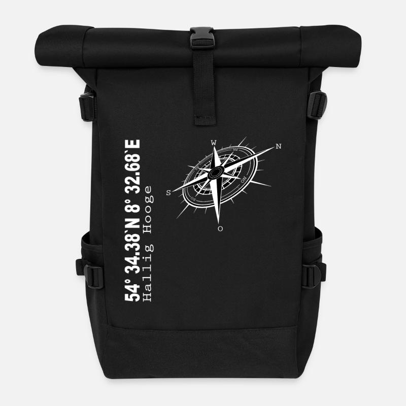 Hallig Hooge - Rolltop Rucksack - Schwarz