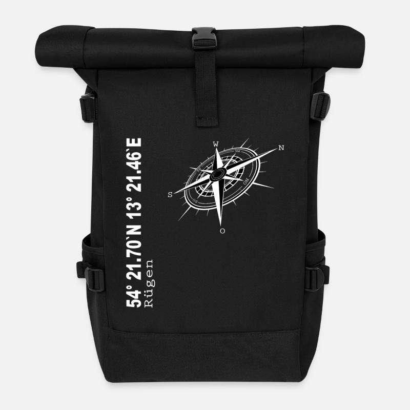 Rügen - Rolltop Rucksack - Schwarz