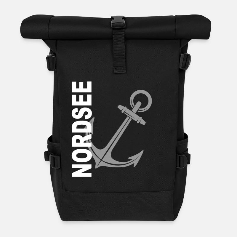 Nordsee - Rolltop Rucksack - Schwarz