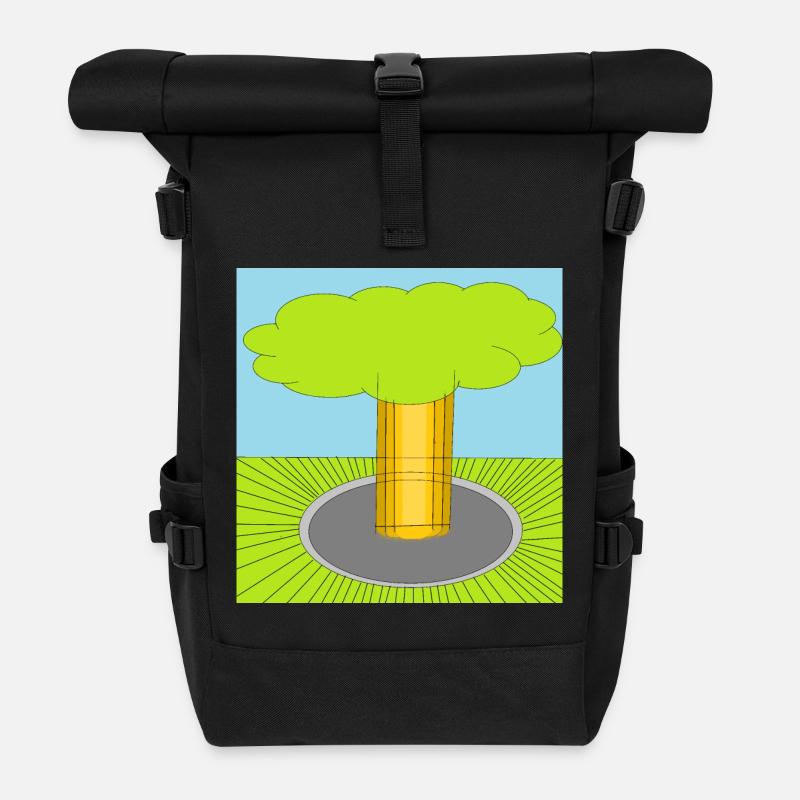 Baumdurchbruch Pop Art Waldszene - Rolltop Rucksack - Schwarz