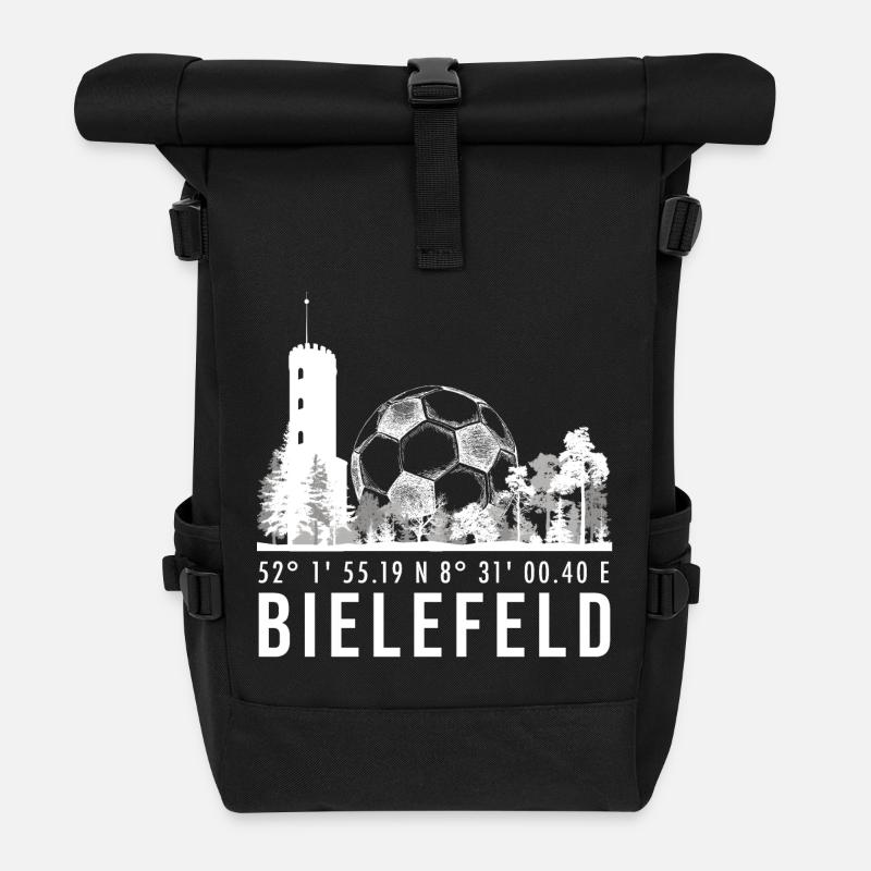 Koordinaten Bielefeld - Rolltop Rucksack - Schwarz