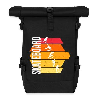 Skateboard - Rolltop Rucksack - Schwarz - Vorne