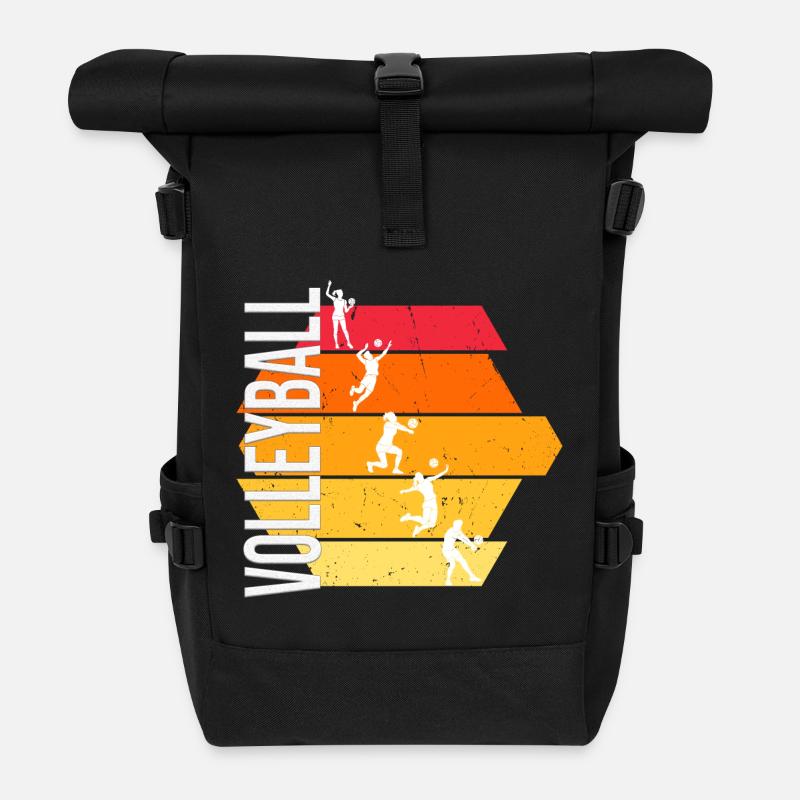 Volleyball - Rolltop Rucksack - Schwarz