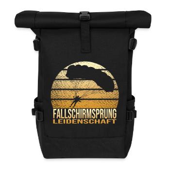 Fallschirmsprung Leidenschaft - Rolltop Rucksack - Schwarz - Vorne