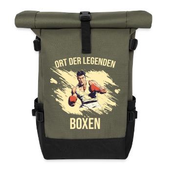 Ort der Legenden - Boxen - Rolltop Rucksack - Olive/Schwarz - Vorne