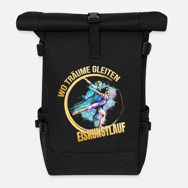 Wo träume gleiten - Eiskunstlauf - Rolltop Rucksack - Schwarz