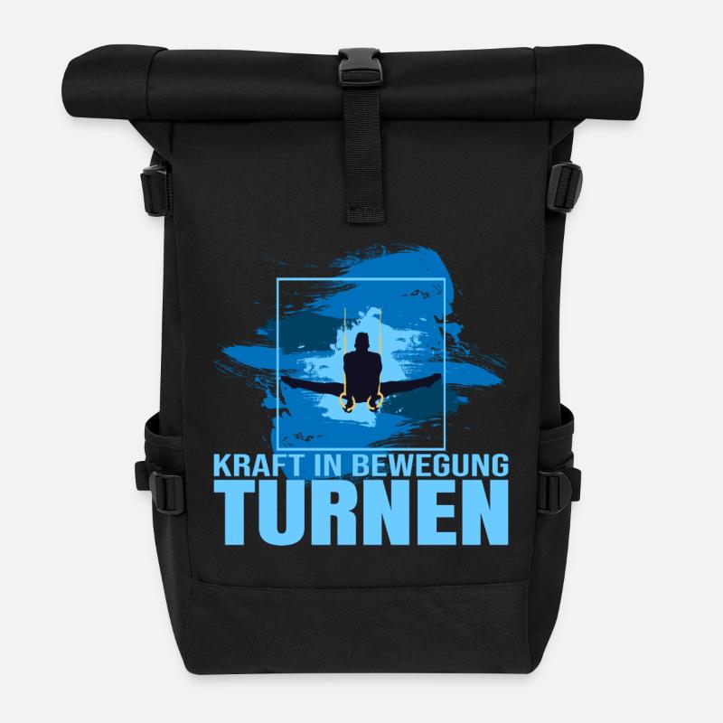 Kraft in Bewegung - Turnen - Rolltop Rucksack - Schwarz