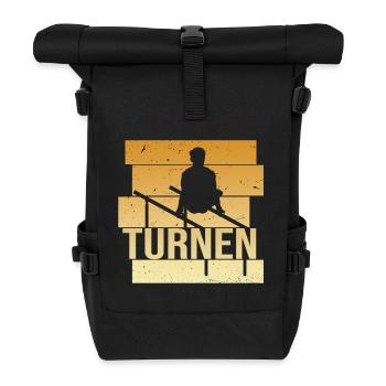 Turnen - Rolltop Rucksack - Schwarz - Vorne