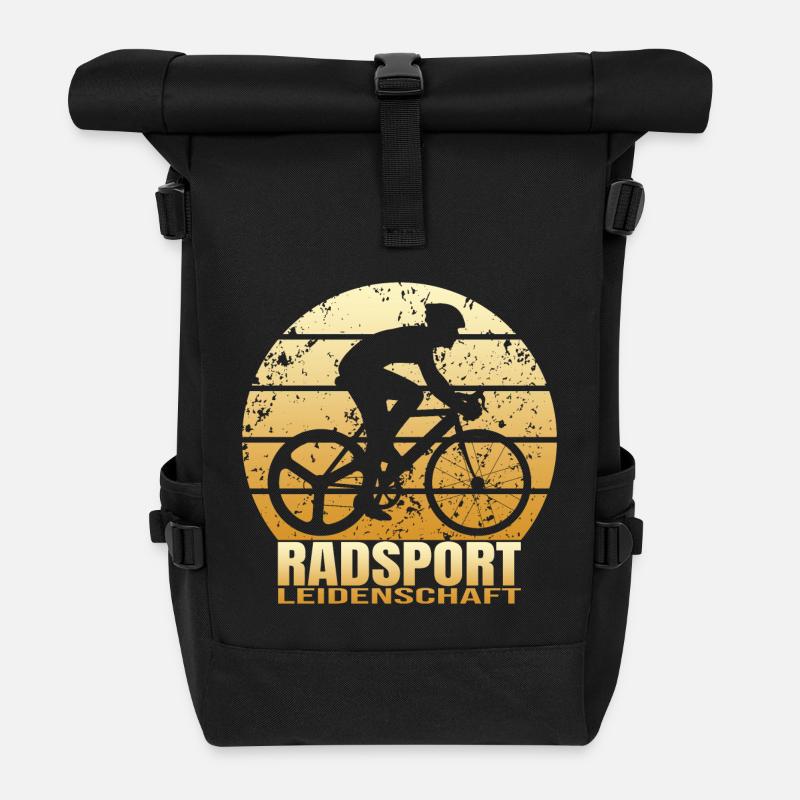 Radsport Leidenschaft - Rolltop Rucksack - Schwarz