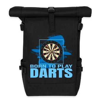 Born to play Darts - Rolltop Rucksack - Schwarz - Vorne