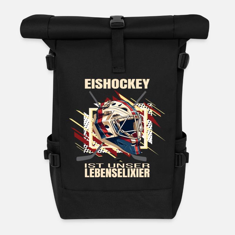 Eishockey ist unser Lebenselixier - Rolltop Rucksack - Schwarz