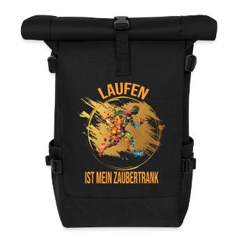 Laufen ist mein Zaubertrank - Rolltop Rucksack - Schwarz - Vorne