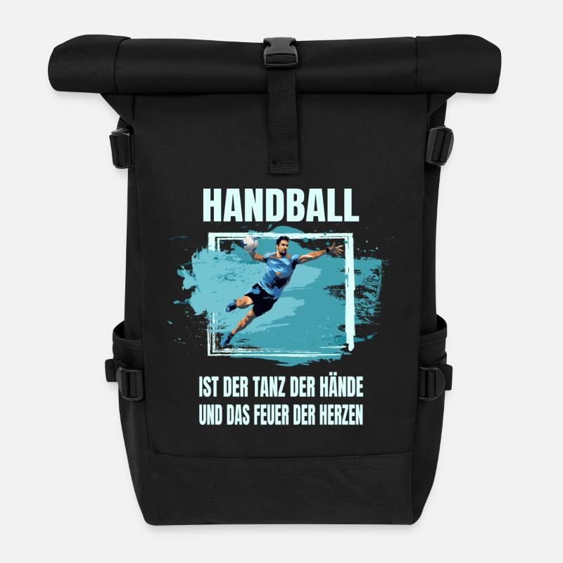 Handball - Rolltop Rucksack - Schwarz