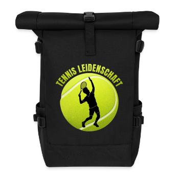 Tennis Leidenschaft - Rolltop Rucksack - Schwarz - Vorne