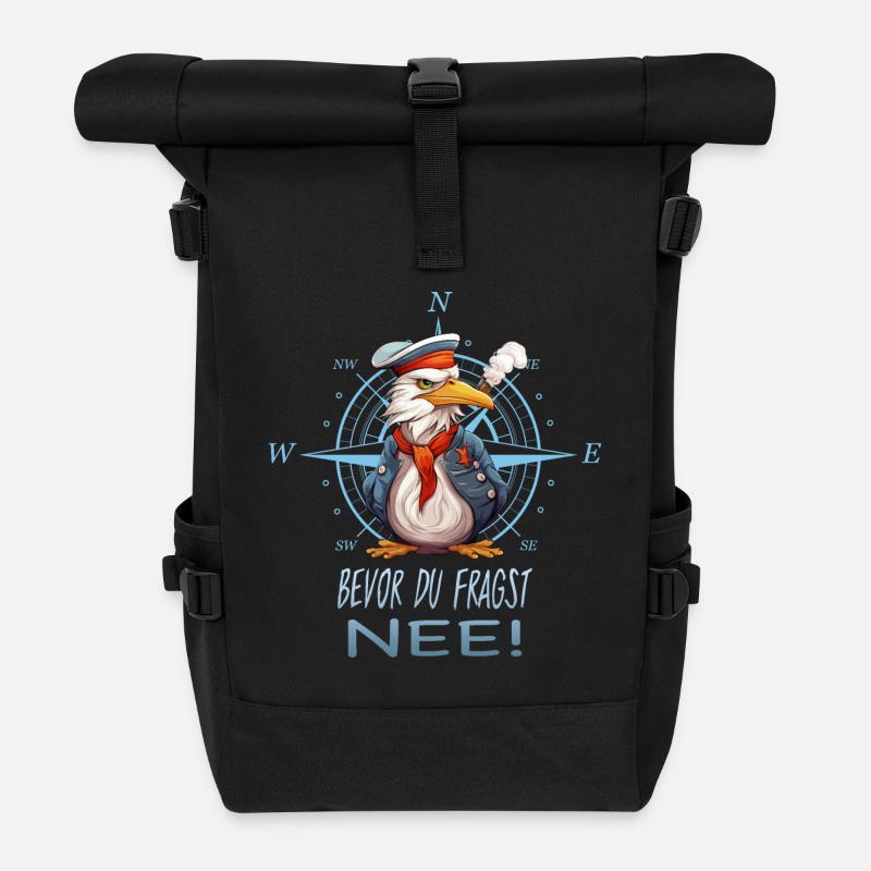 Bevor du fragst, Nee - Rolltop Rucksack - Schwarz
