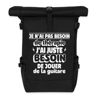 Je n'ai pas besoin de thérapie,jouer de la guitare - Sac à dos roll top - noir - Devant