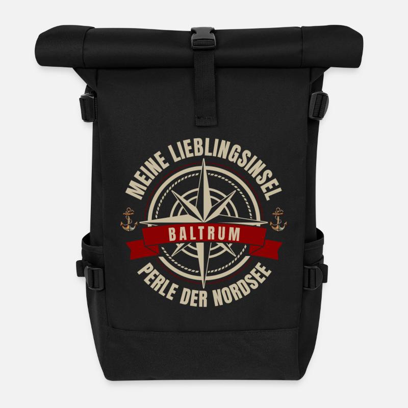 Meine Lieblingsinsel - Baltrum - Rolltop Rucksack - Schwarz
