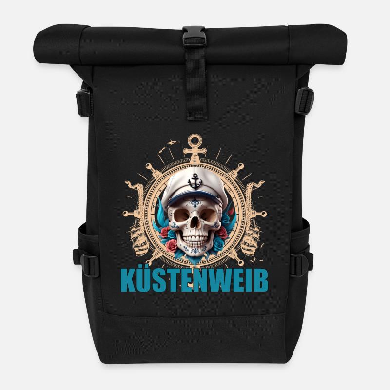 Küstenweib - Rolltop Rucksack - Schwarz