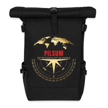 Koordinaten Pilsum - Rolltop Rucksack - Schwarz - Vorne