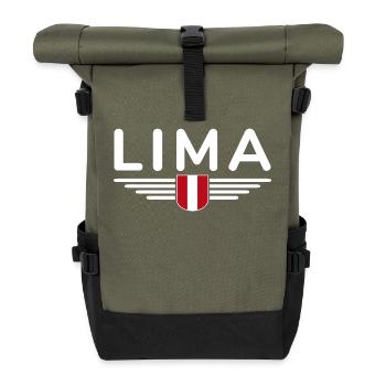 Lima Design – Perus Hauptstadt erleben - Rolltop Rucksack - Olive/Schwarz - Vorne