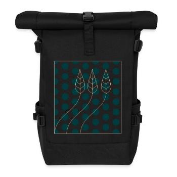 Pflanzenmuster Punkte - Rolltop Rucksack - Schwarz - Vorne