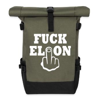 Fuck elon - Rolltop Rucksack - Olive/Schwarz - Vorne