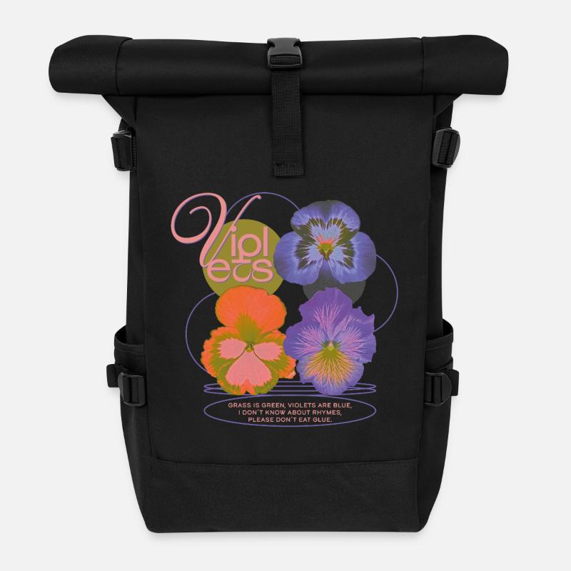 Violets Poem Flower Humor - Rolltop Rucksack - Schwarz