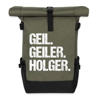 Holger - Sac à dos roll top - olive/noir - Devant