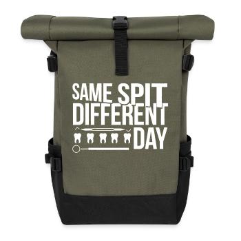 Dentist Same Spit Different - Roll Top Backpack - olive/black - Front