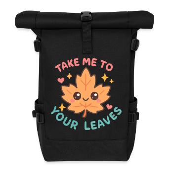 Emmène-moi vers tes feuilles. Bonne récolte d'automne, - Sac à dos roll top - noir - Devant