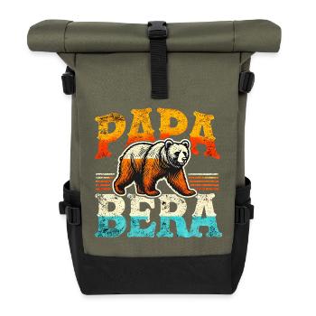 Papa Ours Style Rétro, Pères - Sac à dos roll top - olive/noir - Devant
