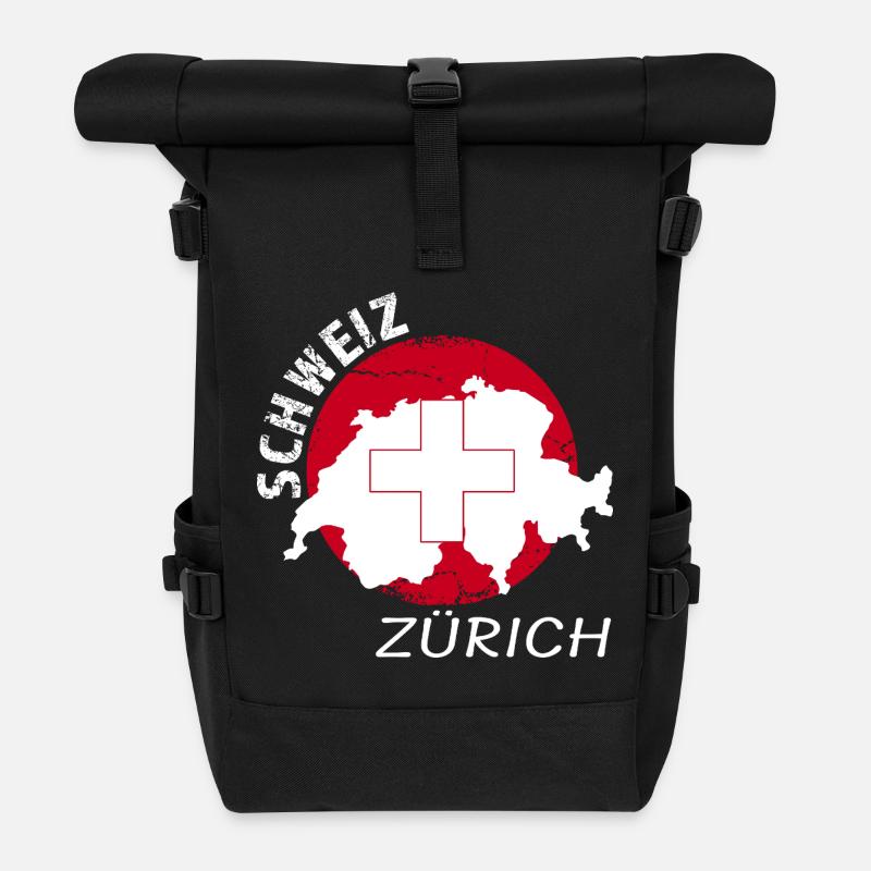 Zürich - Rolltop Rucksack - Schwarz