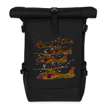 Helicopter in flight - Roll Top Backpack - black - Front