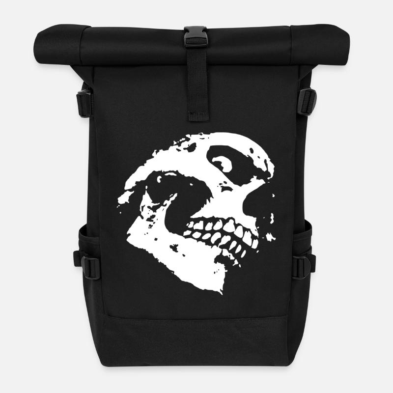 Skull - Roll Top Backpack - black
