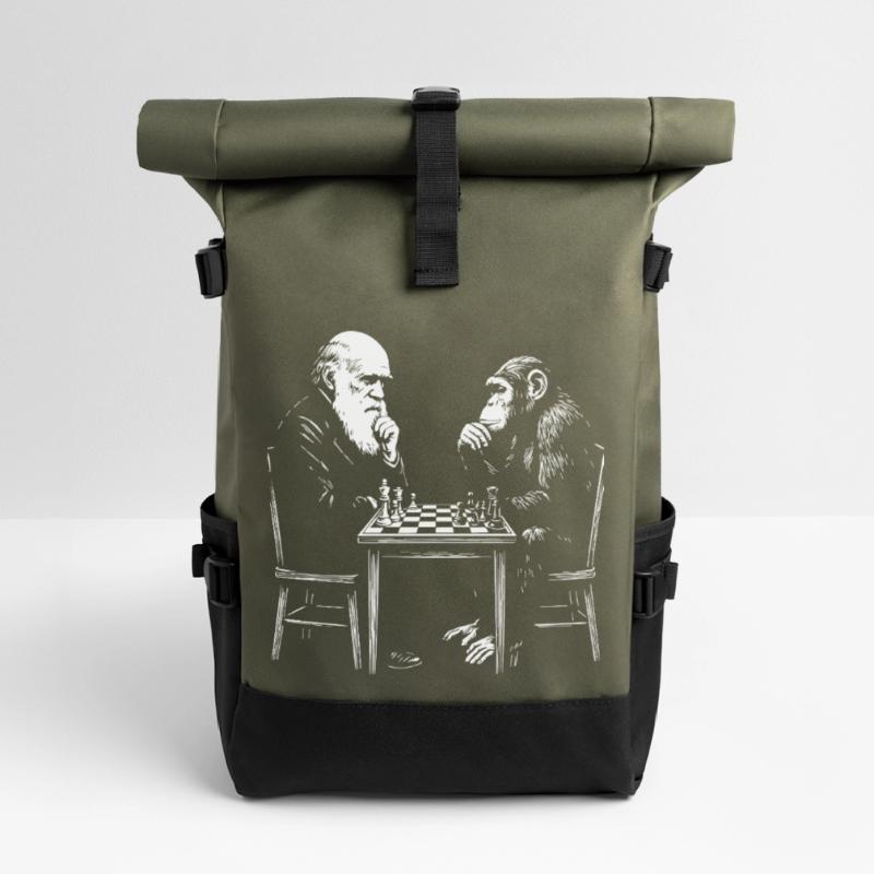 Darwin joue aux échecs avec un singe - Jeu d’évolution Sac à dos roll top