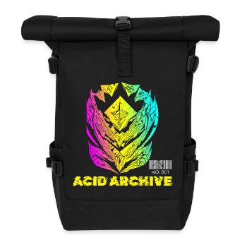 Acid Archive Cyber Sigilism Thermal Y2K Techno - Rolltop Rucksack - Schwarz - Vorne