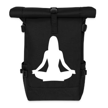 Formes de yoga Silhouettes Méditation blanche - Sac à dos roll top - noir - Devant